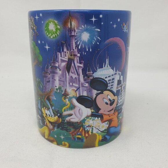 Walt Disney World Large Coffee Mug Fireworks Disney Castle Authentic Original - Picture 2 of 12
